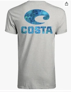 Coastal Del Mar Mens Mossy Oak Coastal Short Sleeve Crewneck Heather Grey L - Picture 1 of 3