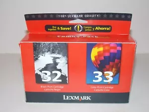 Neu versiegelt Original Lexmark 32 33 schwarz & Farbe Tintenpatronen Kombipack Neu im Karton - Bild 1 von 7