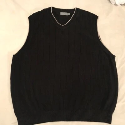 Talbots Mens Black Sweater Vest, Size XL - Image 1 of 4