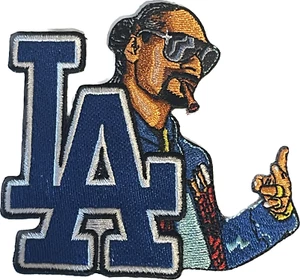 Snoop 420 Patch Los Angeles Dodgers L.A. Jersey Patch Aufbügeln 3,25 x 3,5 Zoll - Bild 1 von 1