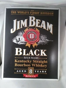 New Jim Beam Black Bourbon Whiskey Metal Tin Sign 12-1/2" X 16" Reproduction.New - Picture 1 of 1