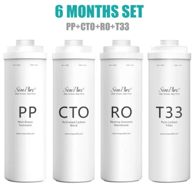 PP+CTO+RO+T33 Filter Cartridge Replacement For SimPure T1-400 RO Water System - Image 1 of 4