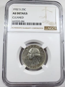 1932-S Washington Quarter NGC AU DETAILS CLEANED - Picture 1 of 4
