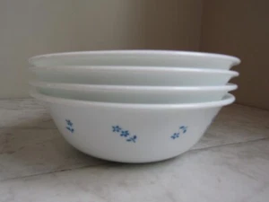 Corelle Corning 6 1/4 Provincial Blue Flowers  Coupe Soup/Cereal Bowls Set of 4  - Picture 1 of 4