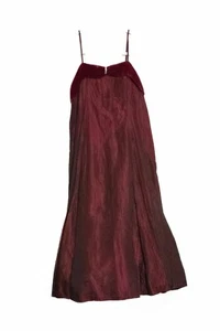 K I D Collection Girls Dark Red Dress Sleeveless Square Neck Acetate Size 16 - Picture 1 of 5