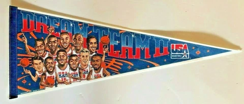 USA BASKETBALL 1996 WORLD CHAMPIONS DREAM TEAM II NBA PLAYERS PENNANT FELT NEW Cover