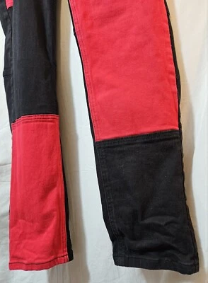 Обтягивающие эластичные джинсы черный, красный цвет блок размер 31 X 28 хлопок, спандекс унисекс  - Изображение 1 из 4