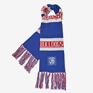 65237 WESTERN BULLDOGS AFL TEAM LOGO FOOTBALL CLOTH PATCH BAR SCARF WITH TASSLES - Bild 1 von 1