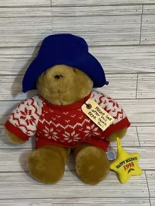 Paddington Bear 1998 Happy Holidays Sears Plush Stuffed Animal Return Care Tag - Picture 1 of 8