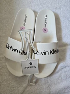 Calvin Klein Men's Alongi Sandal, White/Black, 12 - Picture 1 of 5