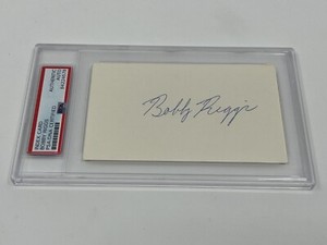 Bobby Riggs Tennis Signed Autograph Index Card PSA DNA *78