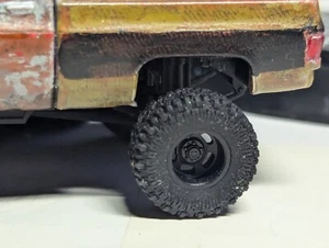 1/64 Scale Custom 3D printed Mud Tires (Rubber Resin) And Wheels - Picture 1 of 6