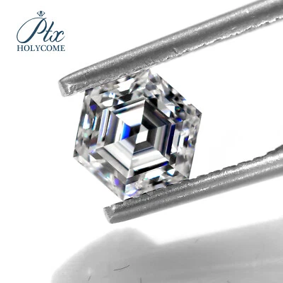 White D Color Loose Moissanite Stone VVS1 With GRA Certificate Hexagon Cut  - Image 1 of 4
