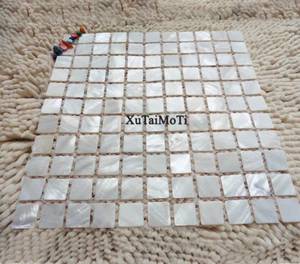 white shell mosaic mother of pearl kitchen backsplash bathroom wall shower tile - Picture 1 of 6