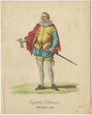 Antique Print of an English Nobleman (1805)