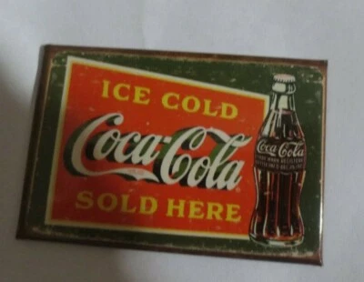 Coca-Cola Magnet with plastic overlap Ice Cold Sold Here - Image 1 of 2