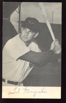 Postal emitida por el equipo de béisbol 1954 de los Rojos de Cincinnati Ted Kluszewski EX+ Foto 1 de 2