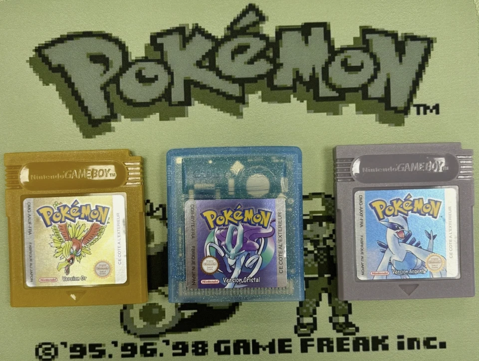 🎮 Lot Pokémon Or, Argent & Cristal - Versions Françaises - Game Boy Color (GBC) - Photo 1/4