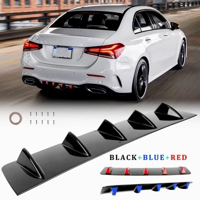 Difusor de alerón de parachoques trasero brillante divisor de tiburón labio para Mercedes Benz Clase A Foto 1 de 4