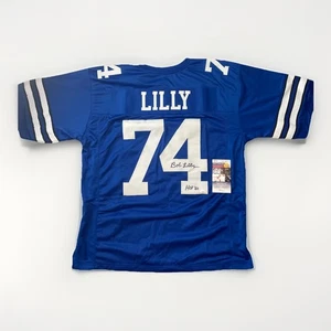 Bob Lilly Signed Autograph Blue HOF Football Jersey JSA COA Dallas Cowboys Star - Picture 1 of 6