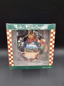 NEW Fabric Mache Reindeer Noel Christmas Tree Ornament NIB - Picture 1 of 5