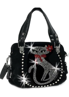 Cartera de mano con diamantes de imitación para gato Foto 1 de 4