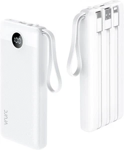 VRURC Portable Charger Power Bank, 10000mAh Travel Essentials Battery White - Picture 1 of 9