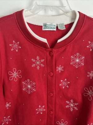 Sudadera de Navidad vintage Shenanigans copo de nieve roja bordada fea grande Foto 1 de 4