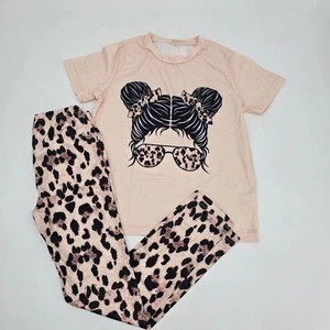 Girl Leopard Print Lounge Set Size 8 NWOT - Picture 1 of 4
