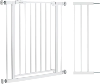 Open N Stop 2 + Estensione Da 21 Cm, Grigio Scuro - Cancelletto per Bambini Cani - Immagine 1 di 4