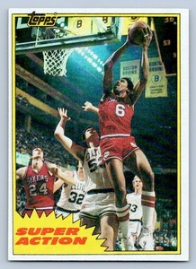Julius Erving Dr. J 1981-82 Topps Super Action #E104 Philadelphia 76ers  - Bild 1 von 2