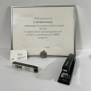 Vintage IBM Invention Achievement Award 1992 Signed John F Akers & More - Picture 1 of 7