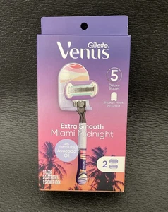 Gillette Venus Extra Smooth Miami Midnight 1 Rasierer 2 Patronen/5 Klingen - Bild 1 von 2