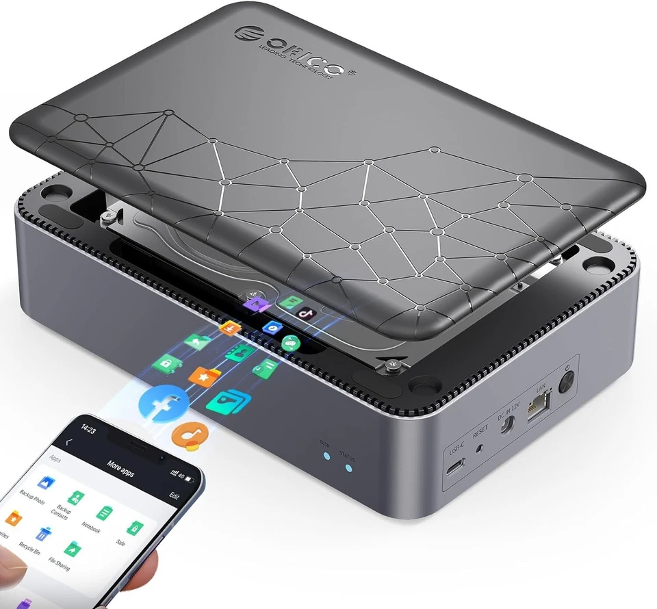 ORICO Networkable HD Enclosure for 2.5" SATA HDD / SSD Private NAS Diskless - Image 1 of 4