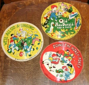 VINTAGE MUSIKALISCHE GESCHICHTEN FRÖHLICHE SÄNGER BILD TONPLATTEN YANKEE DOODLE OLD MACDONALD - Bild 1 von 3
