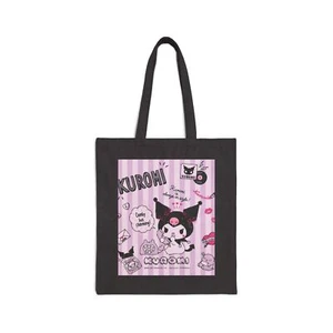 Kawaii Kuromi Cotton Canvas Tote Bag, Cute Shopping Bag, Everyday Tote, - Picture 1 of 3