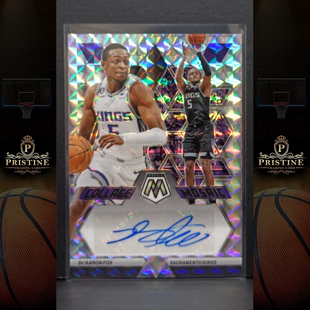 DE'AARON FOX 2022-23 Panini Mosaic Collage Mosaic Auto #CM-DAF SACRAMENTO KINGS