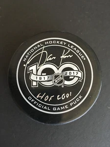 JARI KURRI AUTOGRAPHED NHL 100TH ANN. PUCK W/"HOF 2001" INSC. J.S.A. - Picture 1 of 4