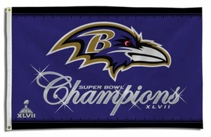 Bandera y bandera de los Baltimore Ravens último hombre cueva must 3' x 5' Super Bowl - Imagen 1 de 1