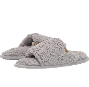 Dearfoams Ciabatta da donna Lane Fluffy Teddy Slide  - Foto 1 di 7