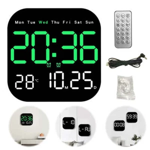 Digital Wall Clock with Large Display,Temp & Date | Wall-Mounted for Home/Office - Picture 1 of 25