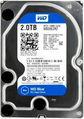 WESTERN DIGITAL BLUE 2TB 2000GB 5400U/min 64MB CACHE SATA III WD20EZRZ 3.5" Zoll - Bild 1 von 4