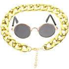  2 szt. Biżuteria dla zwierząt domowych Złote ogniwo Naszyjnik Moda Okulary przeciwsłoneczne Odzież