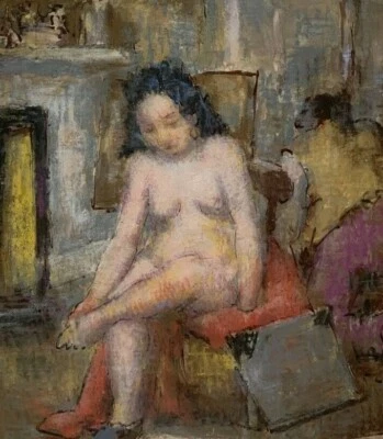 Watercolour Chalk Portrait Study Stated Nude by Harold Hope Read 1881-1959 - image 1 of 4