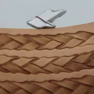 Estampilla de borde de trenza tejida de acero inoxidable Craftplus (herramienta de estampado de cuero) - Imagen 1 de 6