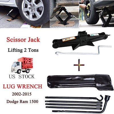 Spare Tire Tools With Handle Lug Wrench + 2 Ton Scissor Jack For 2015  Ram 1500 Foto 1 de 4