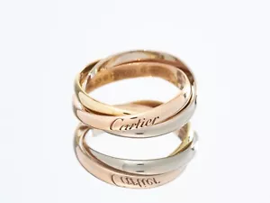 Anillo Cartier Trinidad Pequeño Oro Rosa Amarillo Blanco 18K Talla M EU 53 Redimensionado a 50 - Imagen 1 de 14