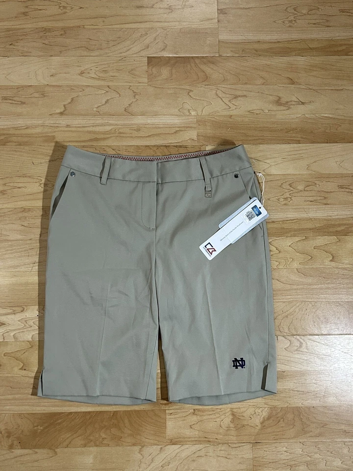 Notre Dame Cutter & Buck Golf Shorts Womens Size 2 - Image 1 of 4