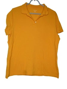 Polo donna Lands' End taglia L arancione 100% cotone manica corta - Foto 1 di 3