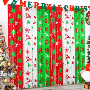 LOLStar Christmas Party Decoration - 4 Pack Christmas Themed Pattern Foil Fring - Picture 1 of 9